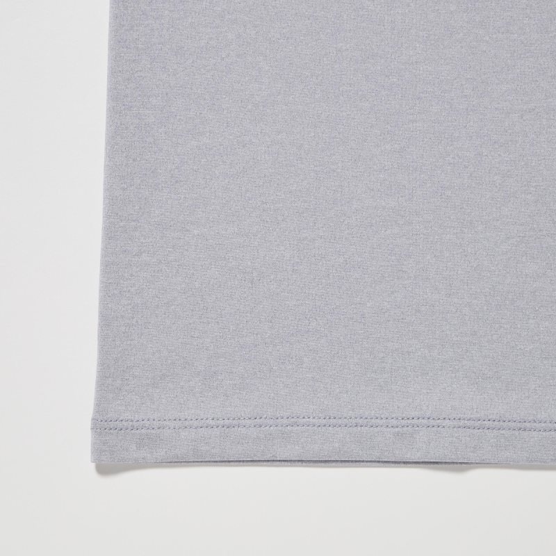 Grey Uniqlo Airism Crew Neck Short-sleeve Men T Shirts | 9755536