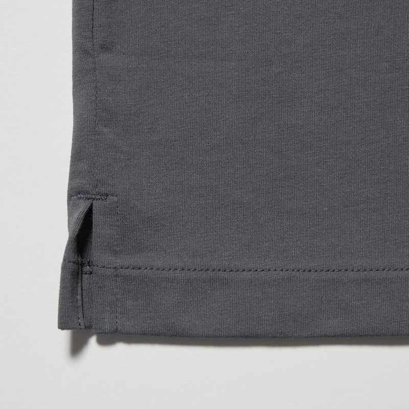 Grey Uniqlo Airism Full Open Short-sleeve Men Polo Shirts | 3593384