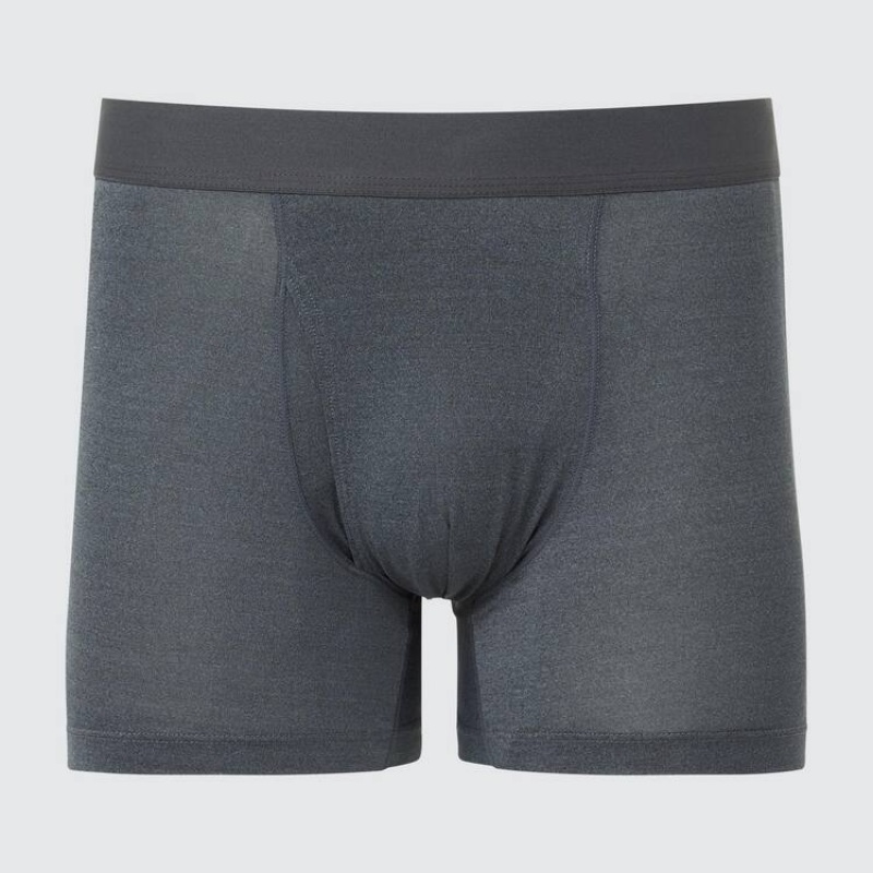 Grey Uniqlo Airism Heather Boxers Men Underwear | 485436