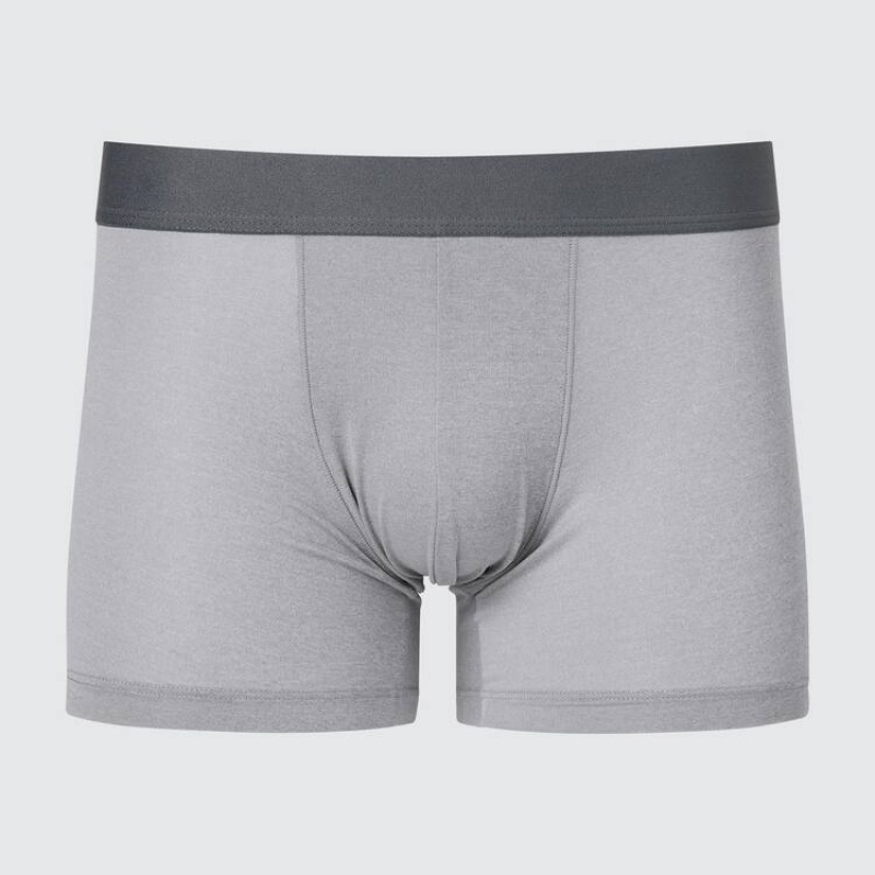 Grey Uniqlo Airism Heather Low Rise Boxers Men Underwear | 3619196