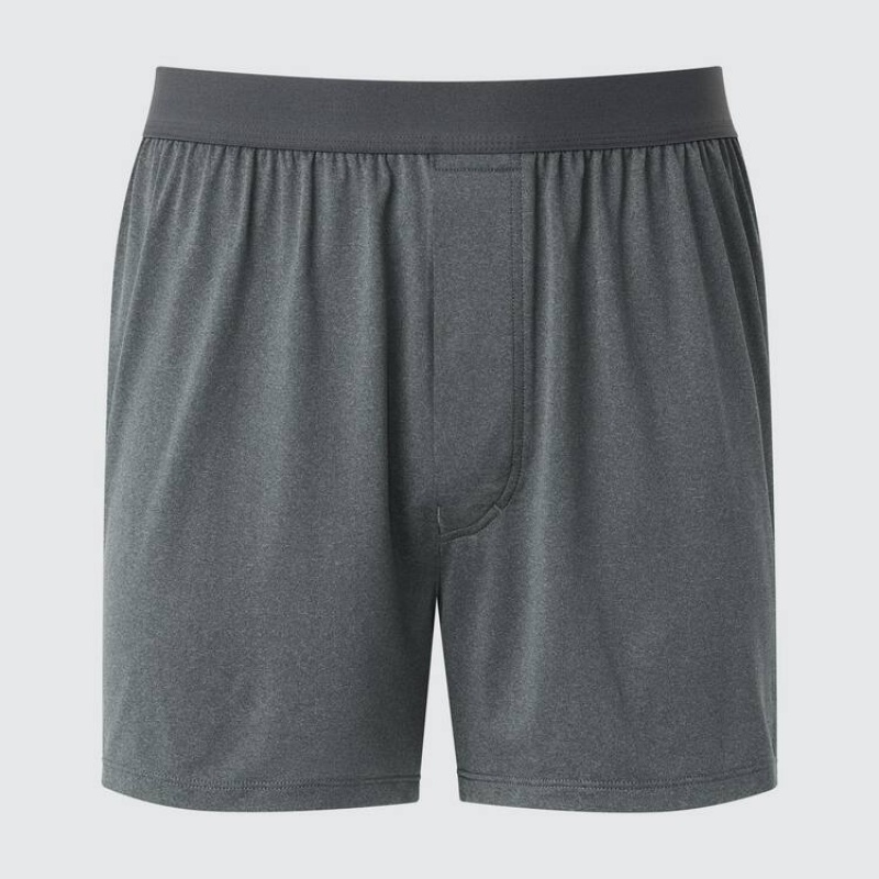 Grey Uniqlo Airism Loose Fit Heather Boxers Men Underwear | 6704640
