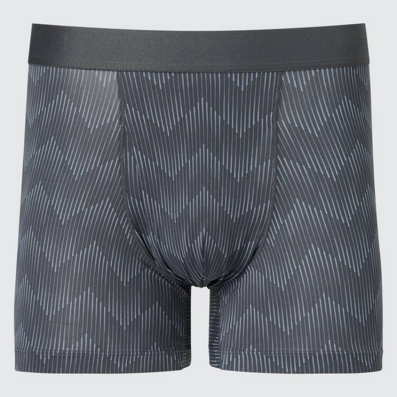 Grey Uniqlo Airism Printed Boxers Men Underwear | 7795548