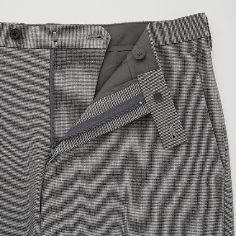 Grey Uniqlo Airsense Ultra Light Houndstooth Men Pants | 6358299