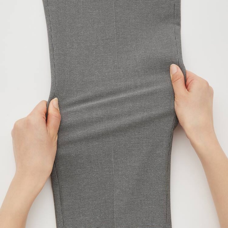 Grey Uniqlo Airsense Ultra Light Houndstooth Men Pants | 6358299