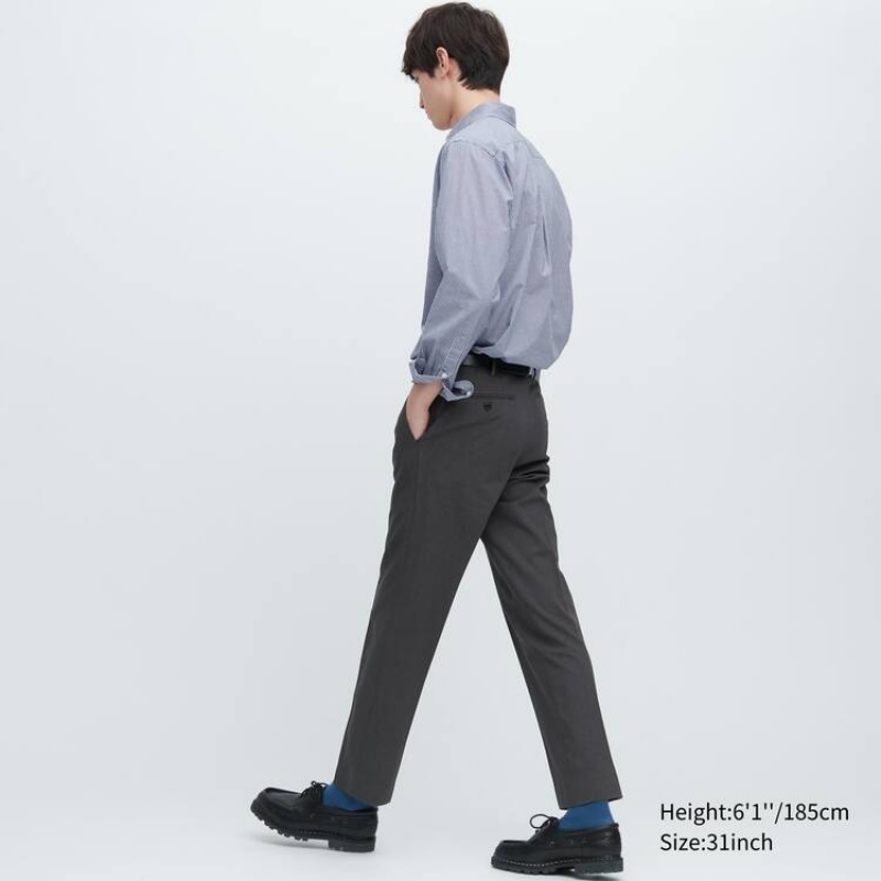 Grey Uniqlo Airsense Ultra Light Wool-like Men Pants | 4779150