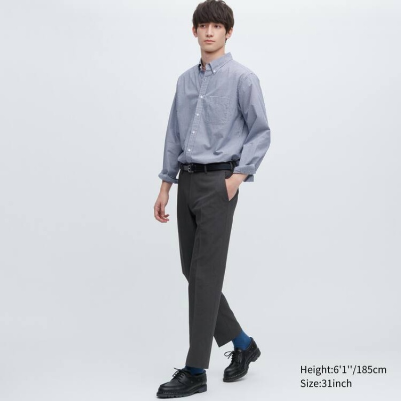 Grey Uniqlo Airsense Ultra Light Wool-like Men Pants | 4779150