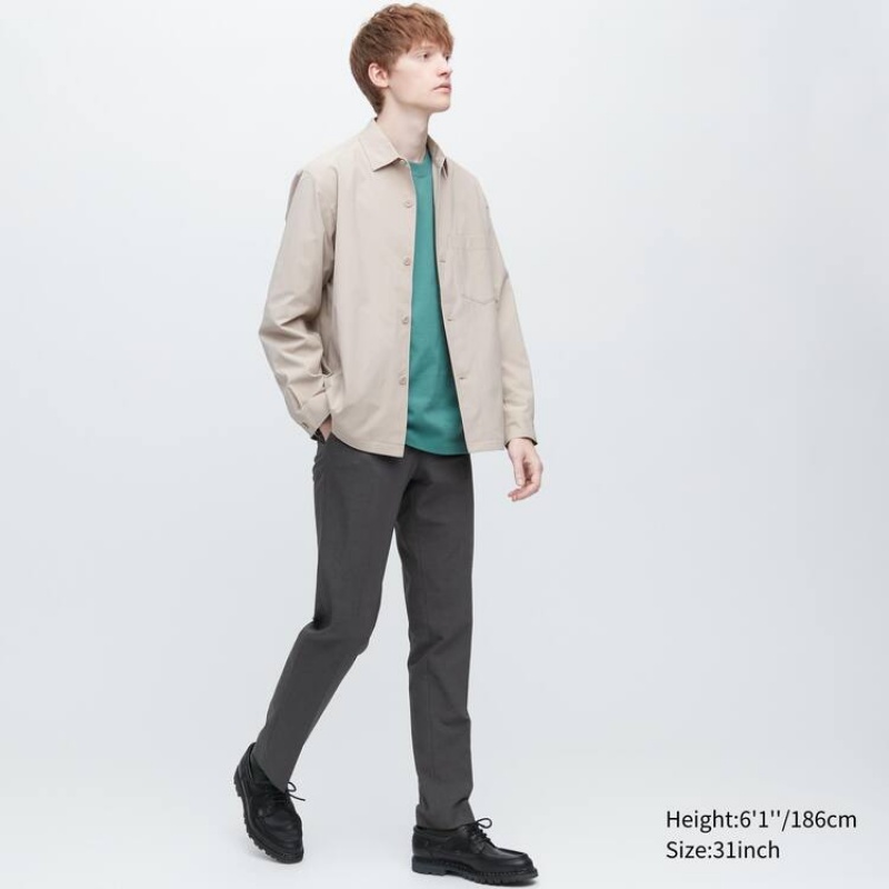 Grey Uniqlo Airsense Ultra Light Wool-like Men Pants | 7931611