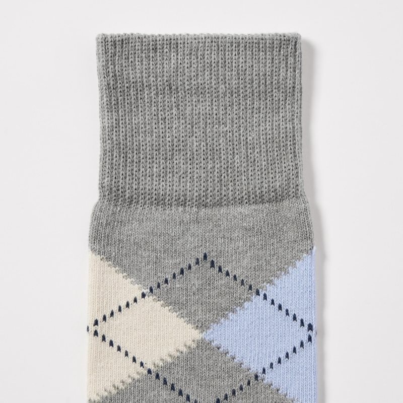 Grey Uniqlo Argyle Men Socks | 4345744