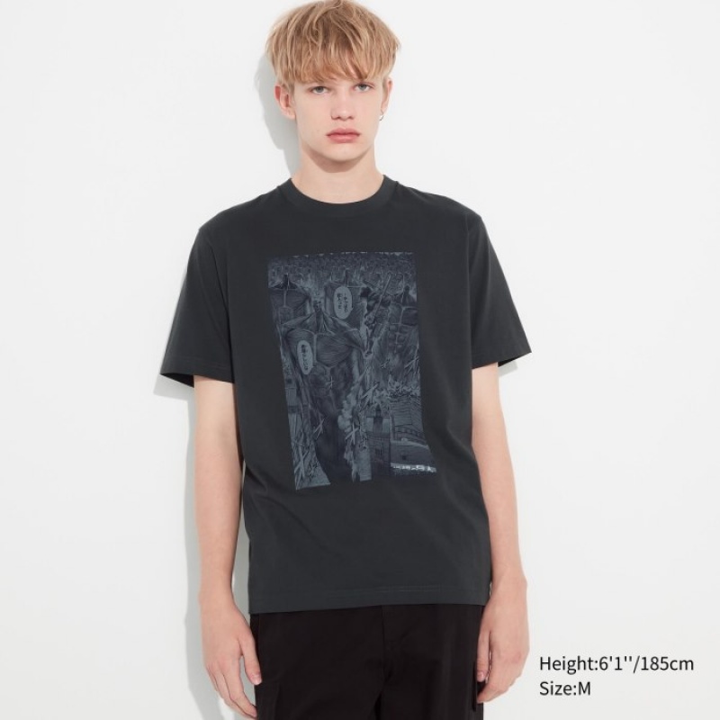 Grey Uniqlo Attack on Titan UT Short-Sleeve Women T Shirts | 3302282