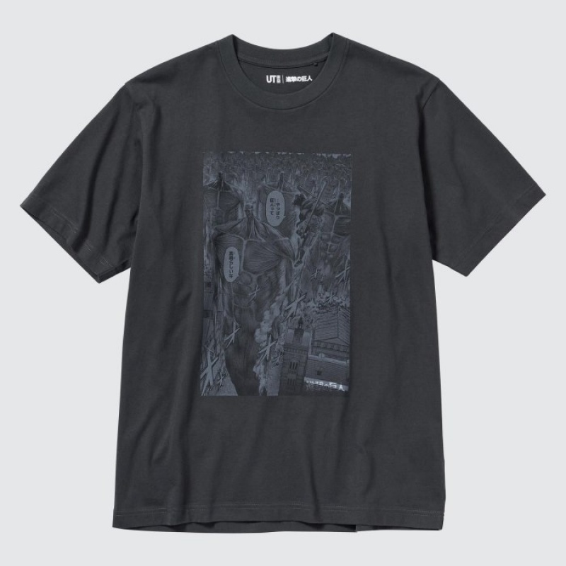 Grey Uniqlo Attack on Titan UT Short-Sleeve Women T Shirts | 3302282
