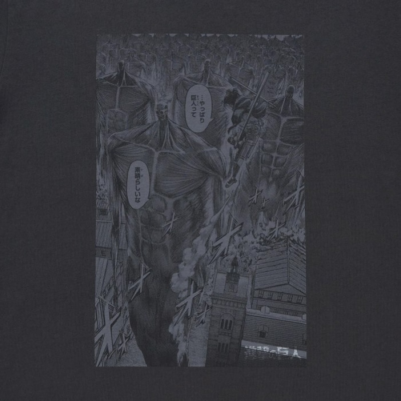 Grey Uniqlo Attack on Titan UT Short-Sleeve Women T Shirts | 3302282