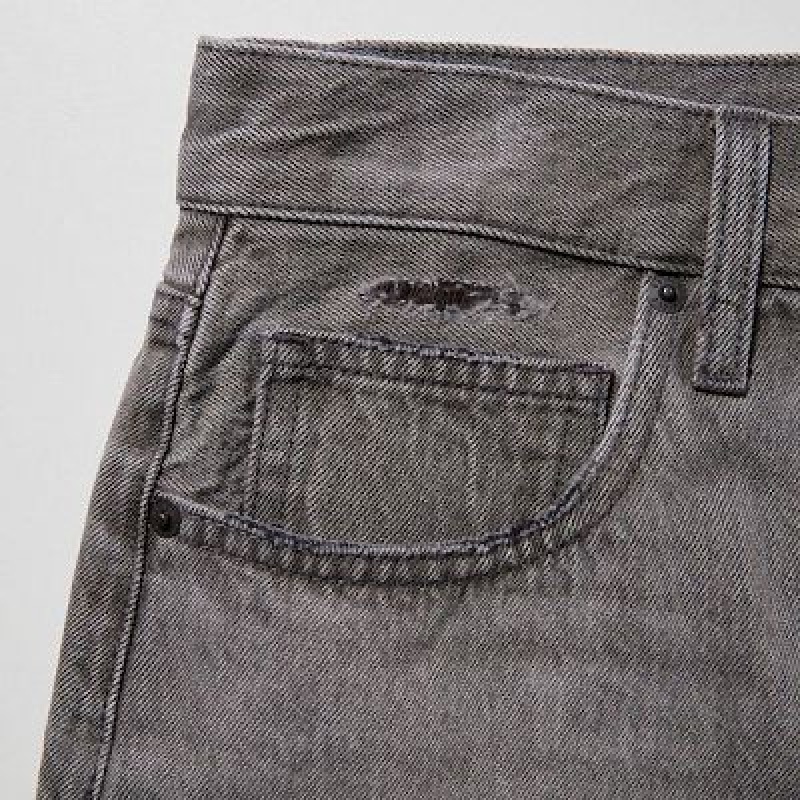 Grey Uniqlo Boyfriend Denim Women Shorts | 9236735