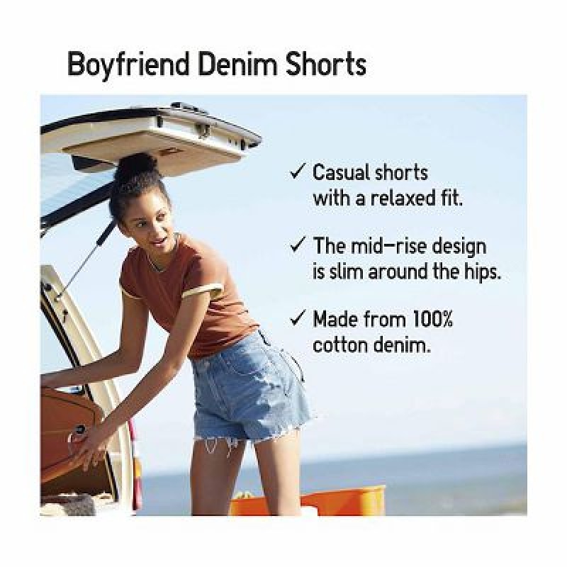 Grey Uniqlo Boyfriend Denim Women Shorts | 9236735