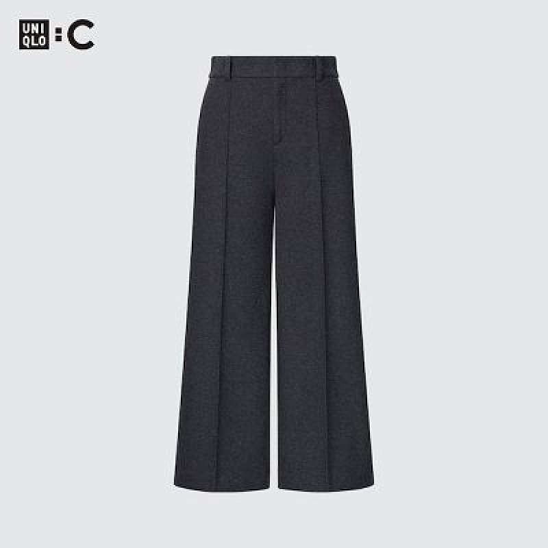 Grey Uniqlo Brushed Jersey Cropped Women Pants | 425675