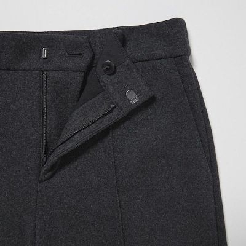 Grey Uniqlo Brushed Jersey Cropped Women Pants | 425675