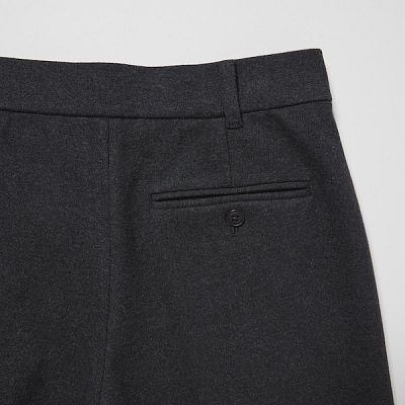 Grey Uniqlo Brushed Jersey Cropped Women Pants | 425675