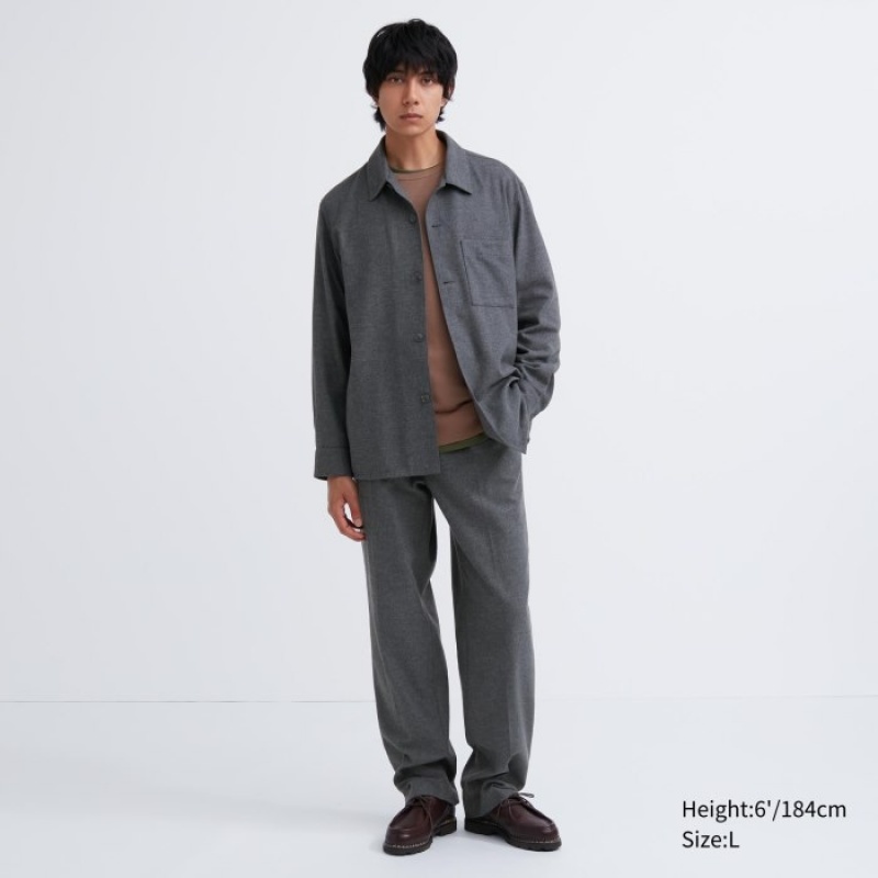 Grey Uniqlo Brushed Twill Women Shirts | 3333971