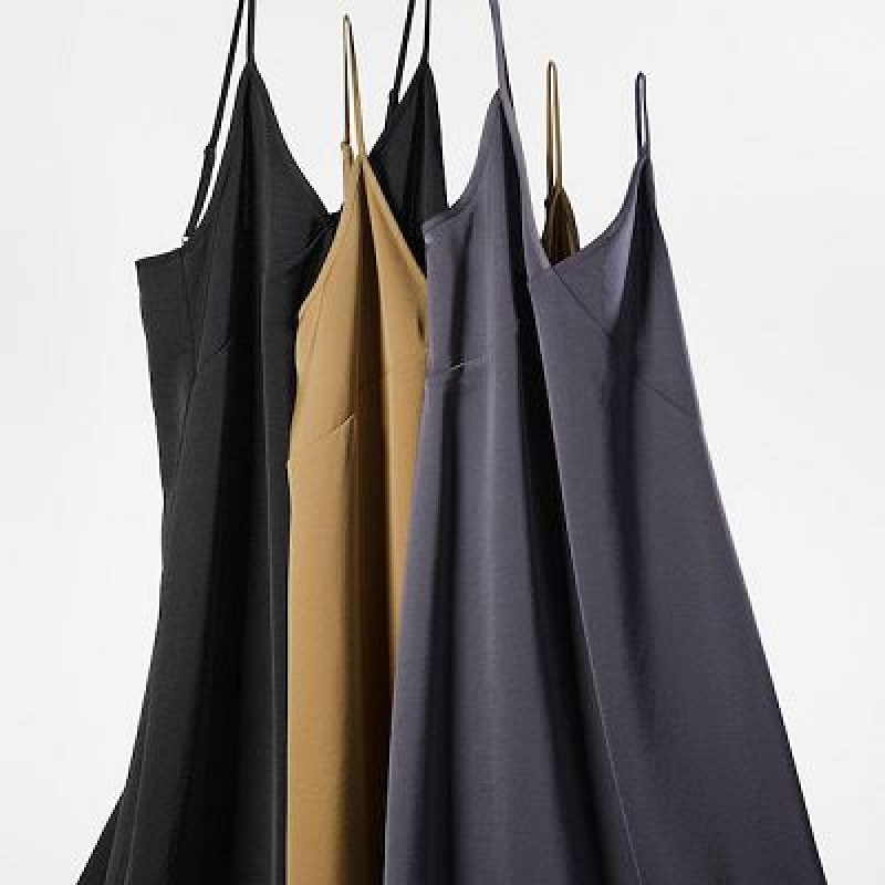 Grey Uniqlo Camisole Midi Women Dress | 171133
