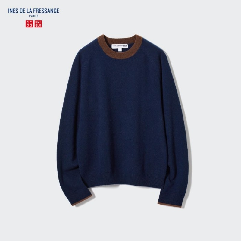 Grey Uniqlo Cashmere Crew Neck Long-sleeve Women Sweaters | 5227864
