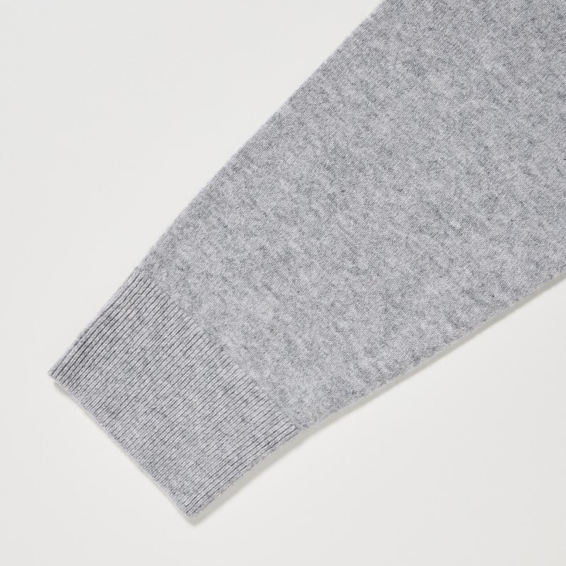 Grey Uniqlo Cashmere Crew Neck Long-sleeve Men Sweaters | 875926