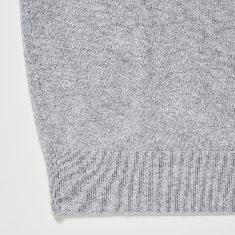 Grey Uniqlo Cashmere Crew Neck Long-sleeve Men Sweaters | 875926