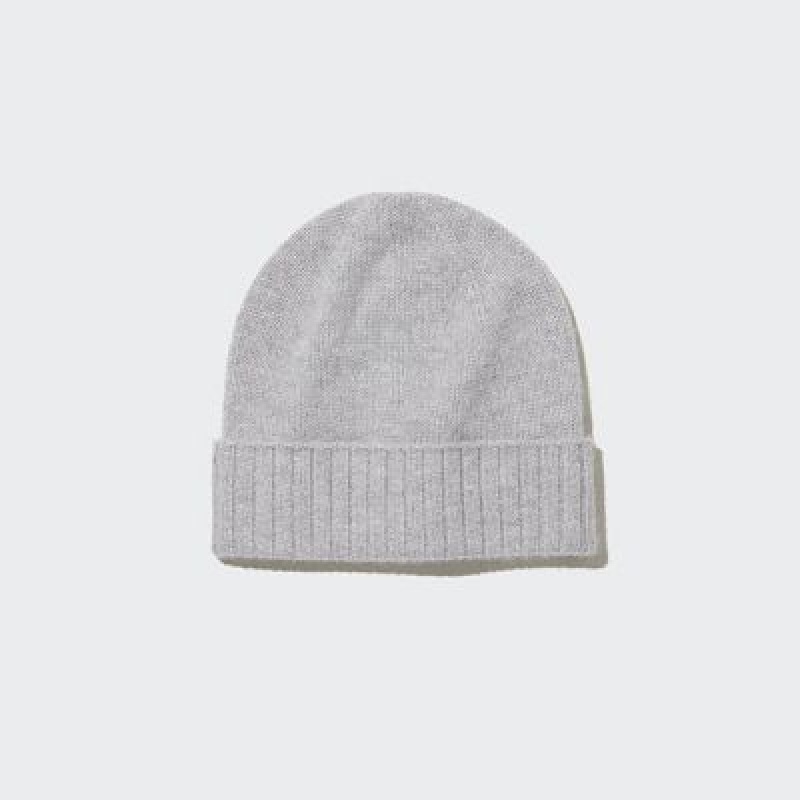 Grey Uniqlo Cashmere Knitted Women Beanie | 5985076