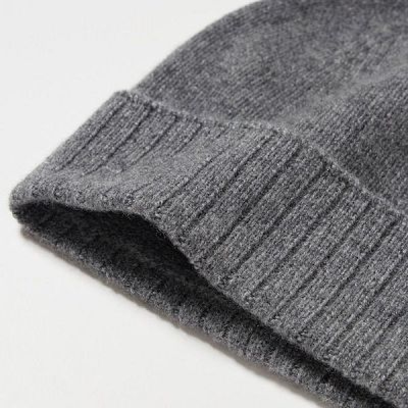 Grey Uniqlo Cashmere Knitted Women Beanie | 9369786