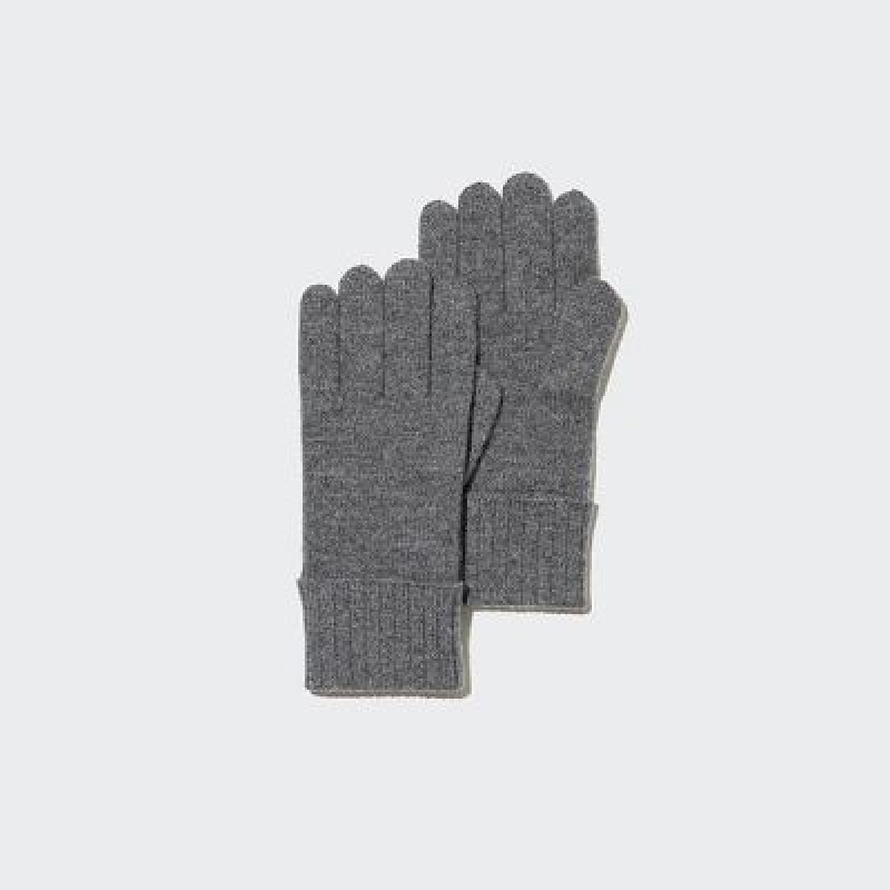 Grey Uniqlo Cashmere Knitted Women Gloves | 1154838