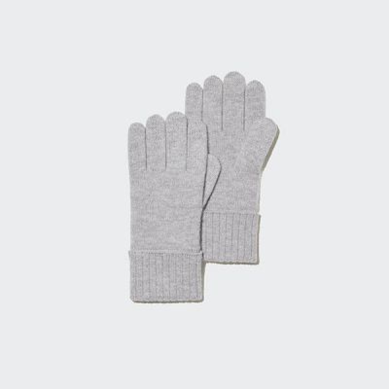 Grey Uniqlo Cashmere Knitted Women Gloves | 3022799