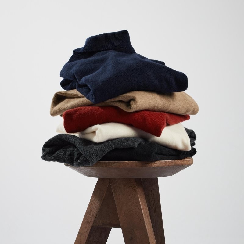 Grey Uniqlo Cashmere Turtleneck Long-sleeve Men Sweaters | 9326198
