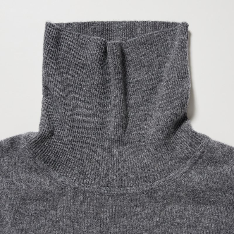 Grey Uniqlo Cashmere Turtleneck Long-sleeve Men Sweaters | 9116721