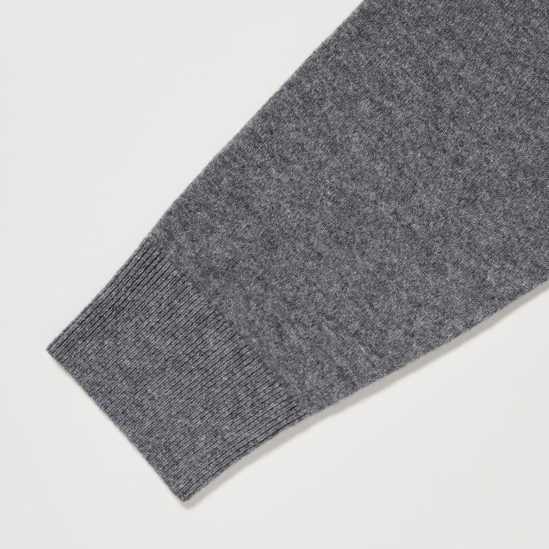 Grey Uniqlo Cashmere Turtleneck Long-sleeve Men Sweaters | 9116721