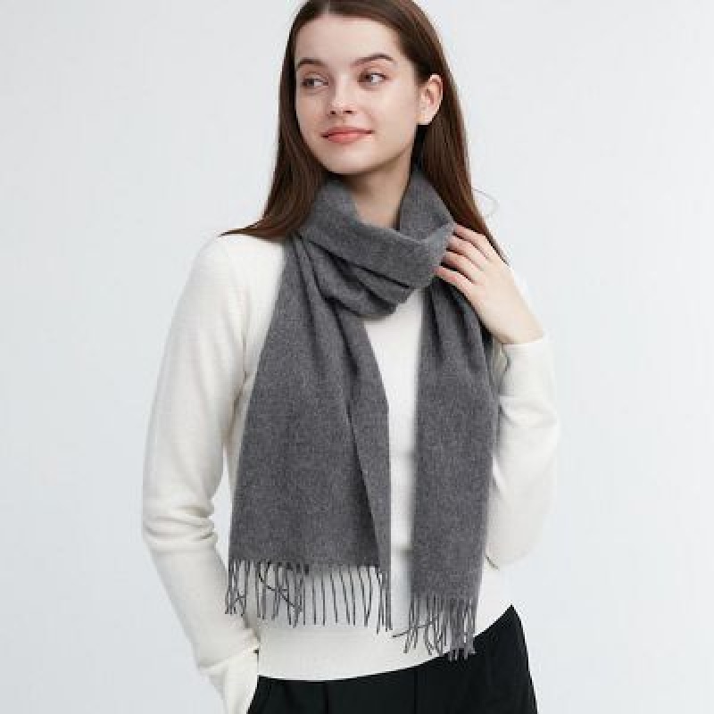 Grey Uniqlo Cashmere Women Scarves | 2717619