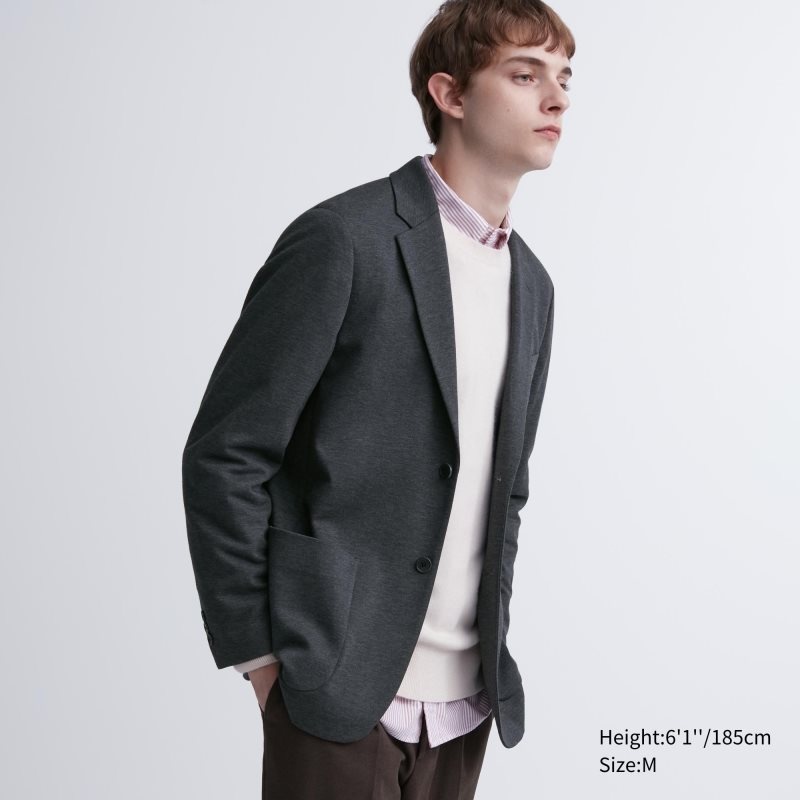 Grey Uniqlo Comfort Men Jackets | 7573991