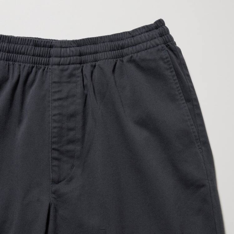 Grey Uniqlo Cotton Relaxed Fit Ankle Length Men Pants | 6684302