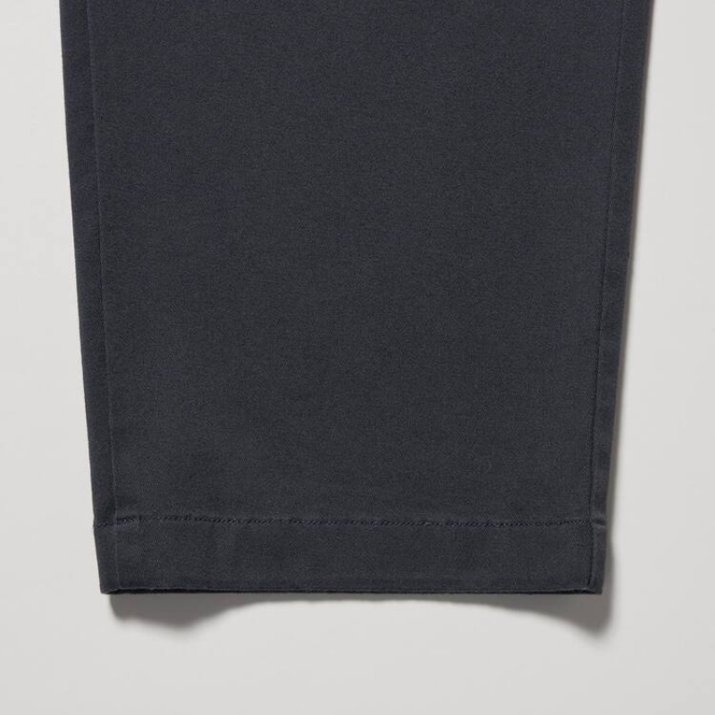 Grey Uniqlo Cotton Relaxed Fit Ankle Length Men Pants | 6684302