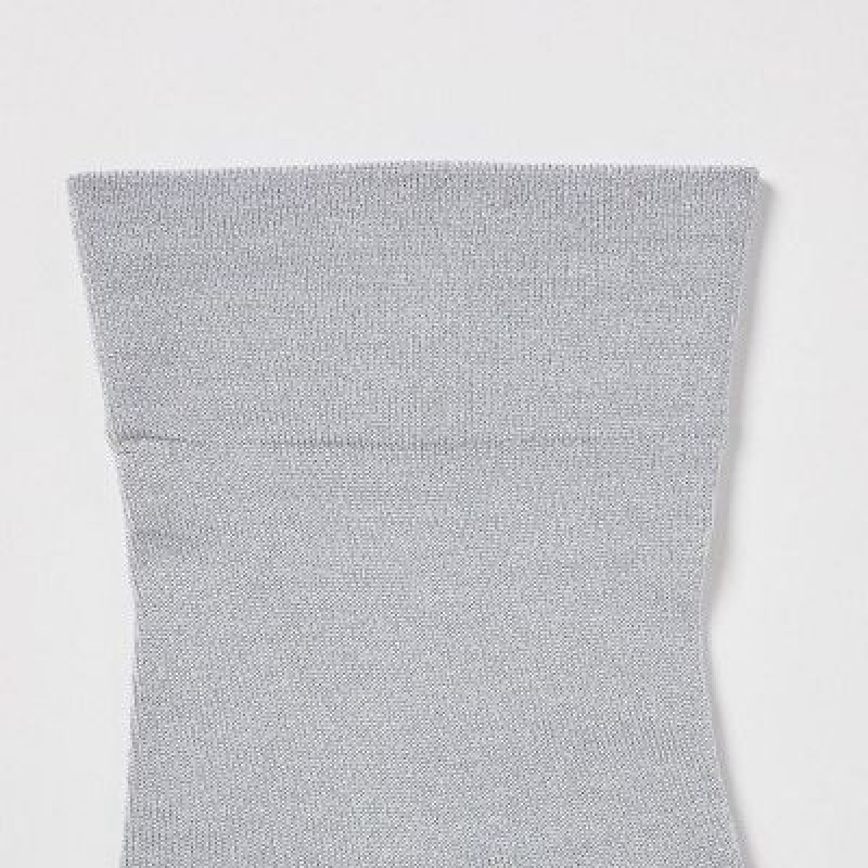 Grey Uniqlo Crew Glitter (3 Pairs) Women Socks | 1412748