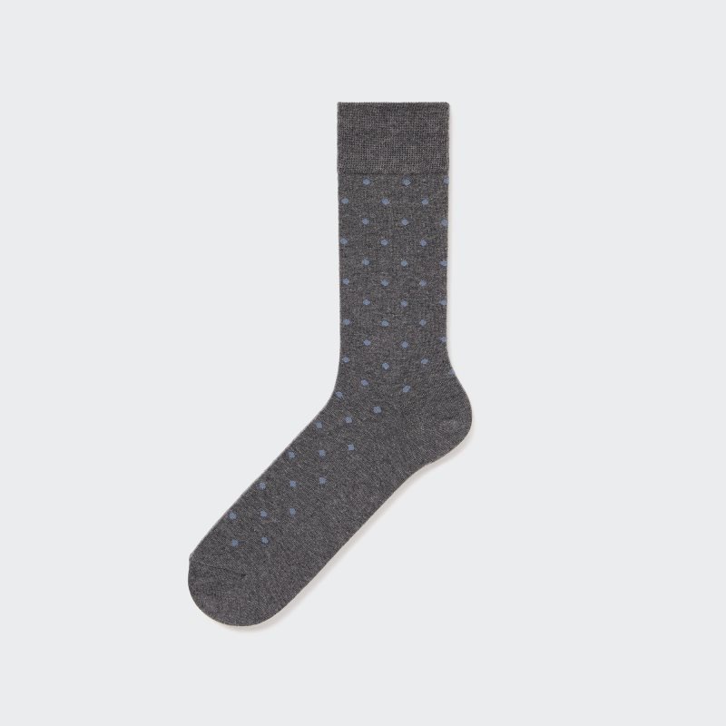 Grey Uniqlo Dotted Men Socks | 4575676