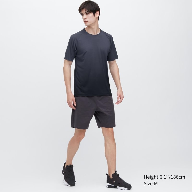 Grey Uniqlo Dry-ex Crew Neck Short-sleeve Lightweight Men T Shirts | 9052728