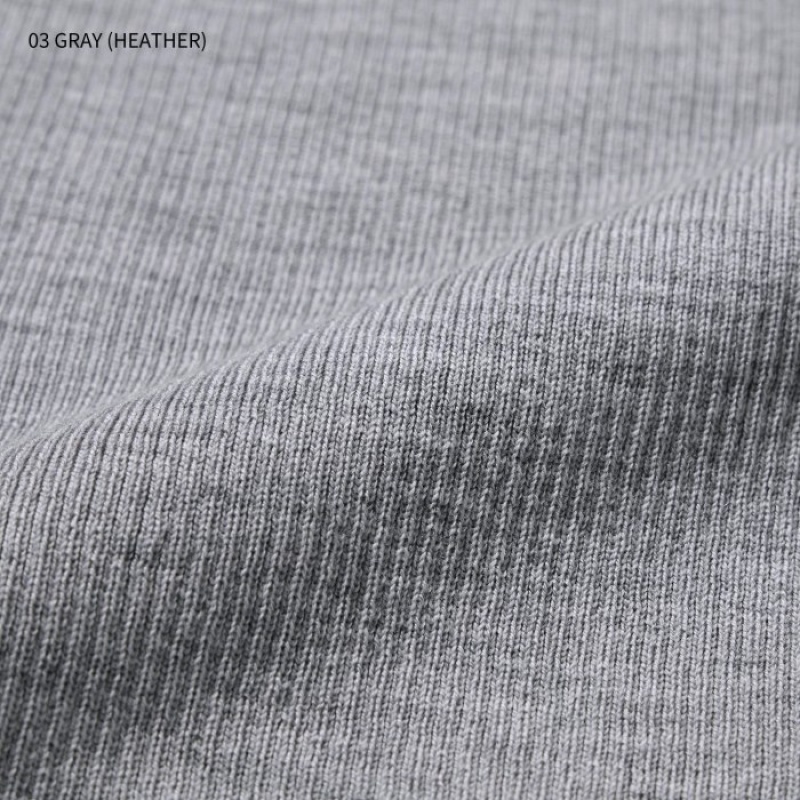 Grey Uniqlo Extra Fine Merino Ribbed Turtleneck Long-Sleeve Women Sweaters | 1169434
