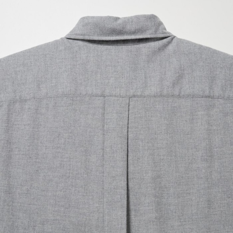 Grey Uniqlo Flannel Casual Women Shirts | 412226