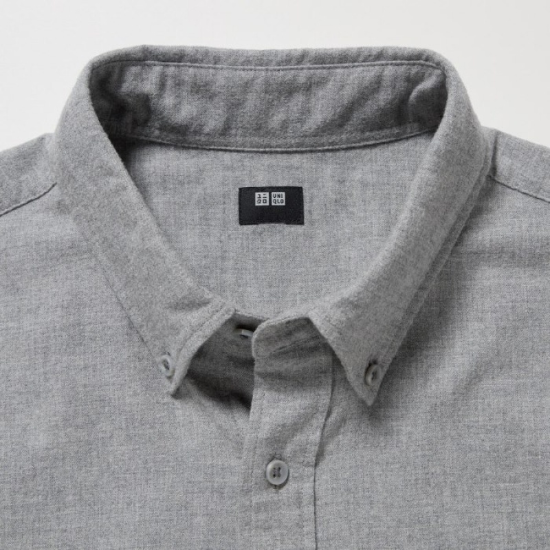 Grey Uniqlo Flannel Casual Women Shirts | 412226