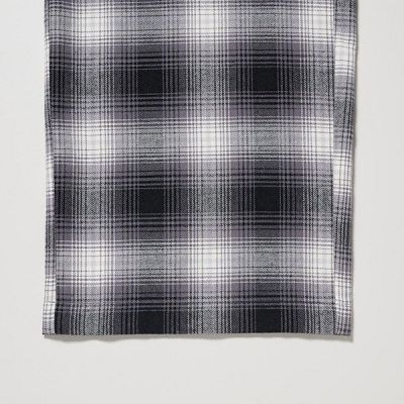 Grey Uniqlo Flannel Checked Women Pants | 5562