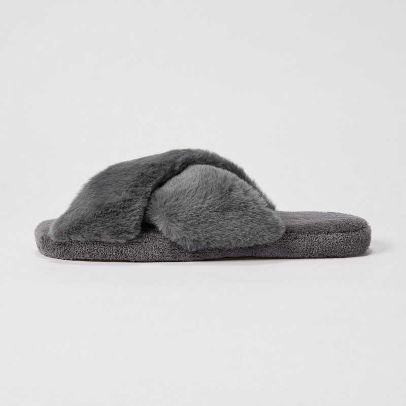 Grey Uniqlo Fleece Room Furry Fleece Men Slippers | 5923944