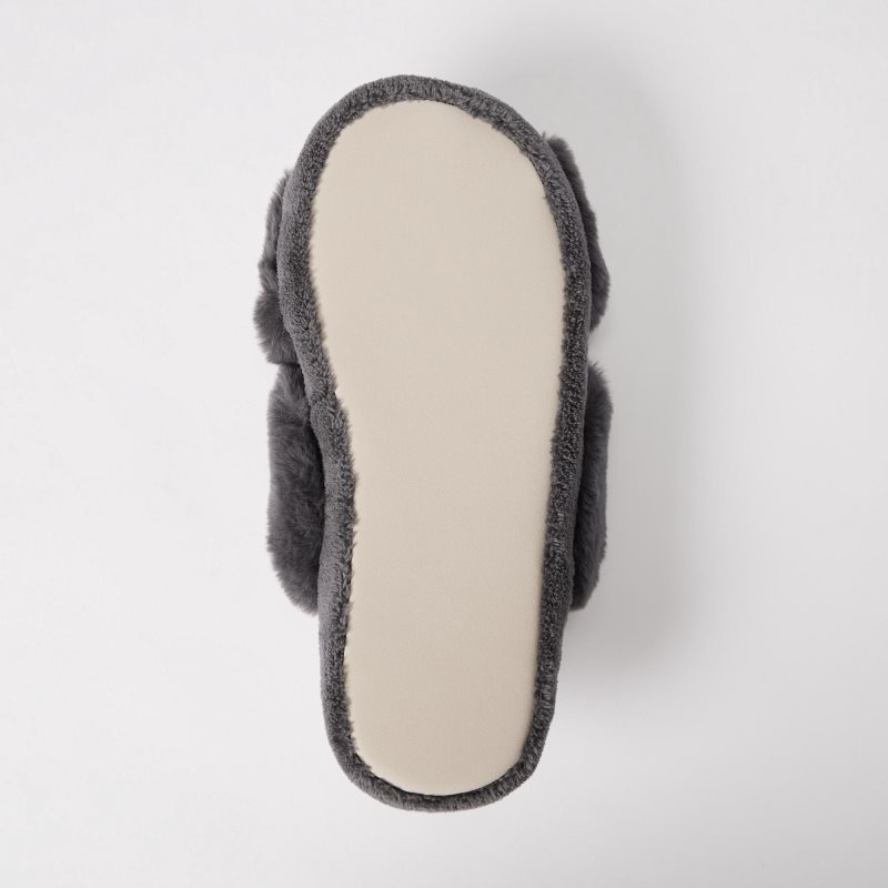 Grey Uniqlo Fleece Room Furry Fleece Men Slippers | 5923944