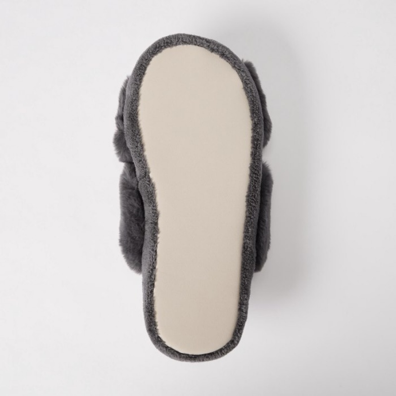 Grey Uniqlo Fleece Room Women Slippers | 4861206