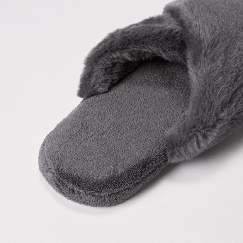 Grey Uniqlo Fleece Room Women Slippers | 4861206