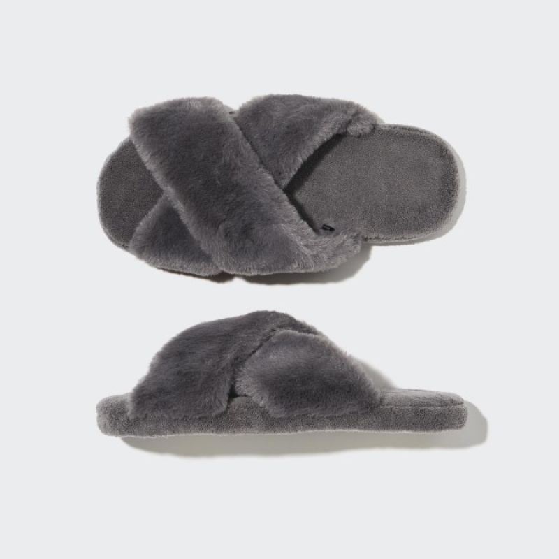 Grey Uniqlo Fleece Room Women Slippers | 4861206