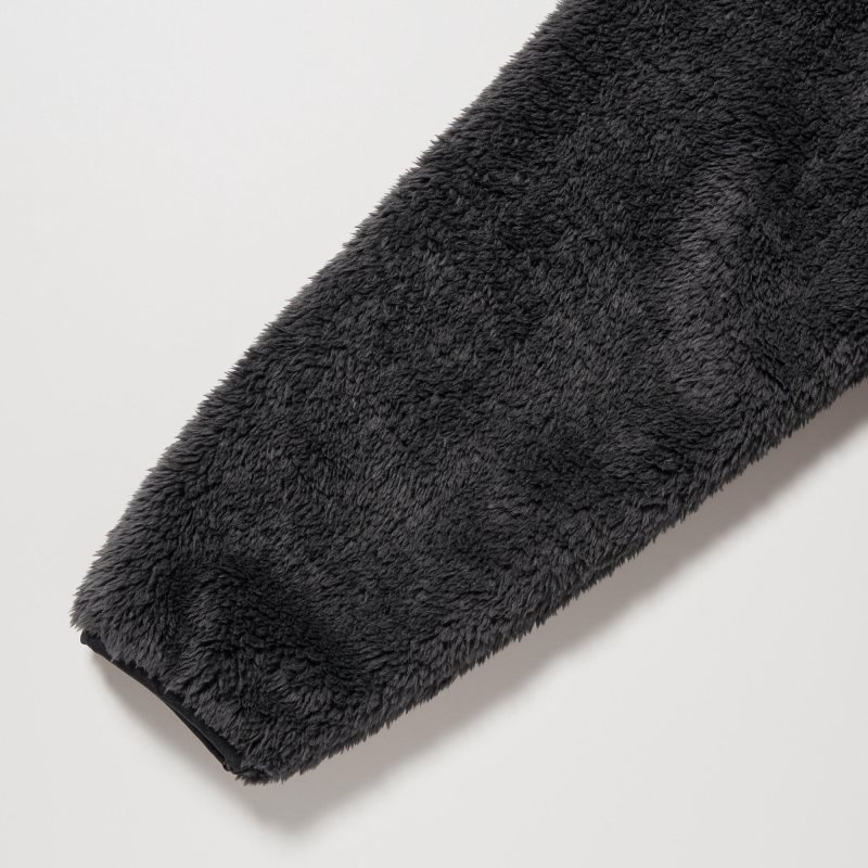 Grey Uniqlo Fluffy Yarn Fleece Full-Zip Men Jackets | 3841471
