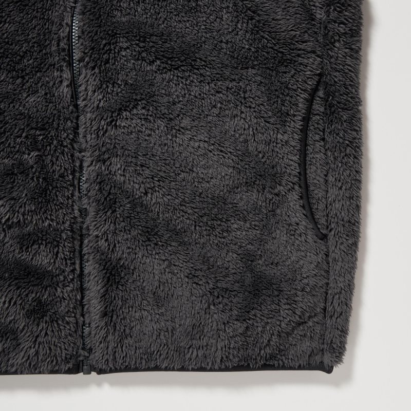 Grey Uniqlo Fluffy Yarn Fleece Full-Zip Men Jackets | 3841471
